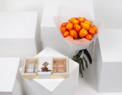 Picture of Orange Roses Bouquet | Bostani Chocolate
